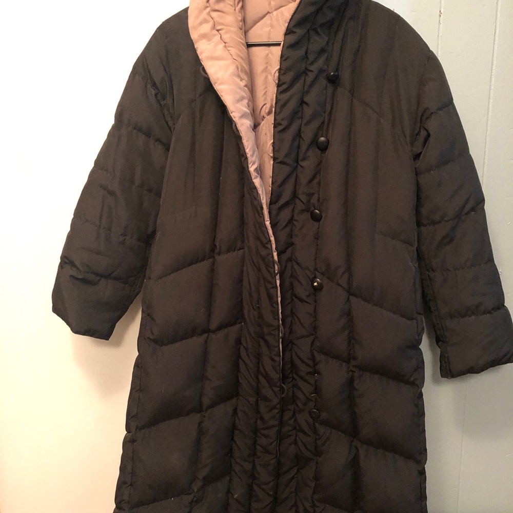 Bromley down jacket, black/tan reversible